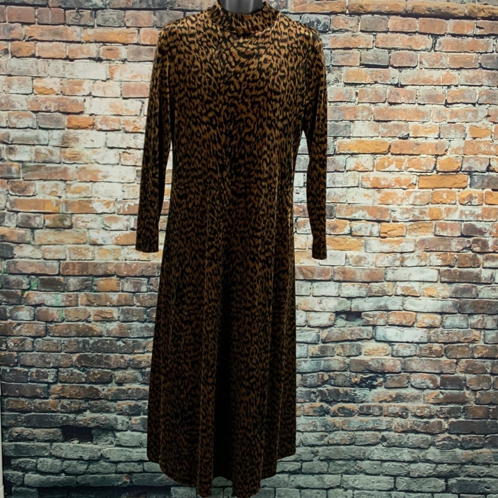 Maggy London brown cheetah dress Size12 - Picture 1 of 4
